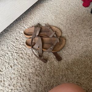 Birkenstock Taupe Strappy Sandals